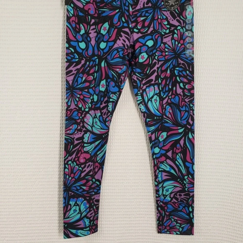 Converse All Star Leggings Girls Large‎ Blue Butterfly High Rise Whimsygoth